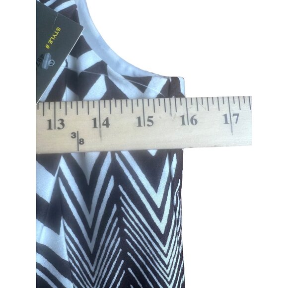 Taylor Womens Sleeveless Chevron Stripe Fit Flare Dress Size 6 - Picture 5 of 16